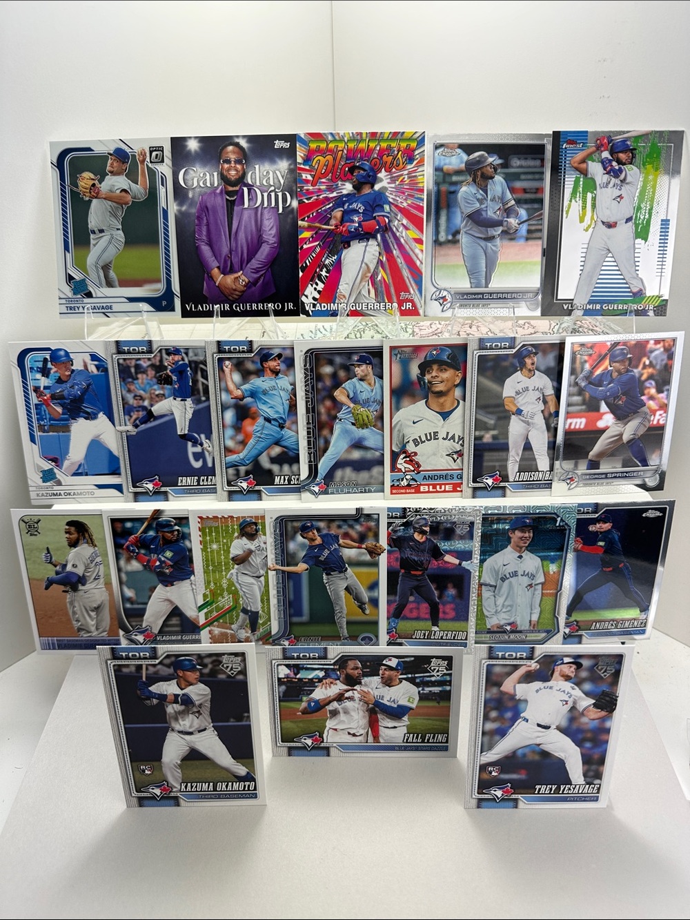 Kazuma Okamoto/Trey Yesavage rookies Blue Jays Lot of 22 + Vlad Jr/Ernie Clement